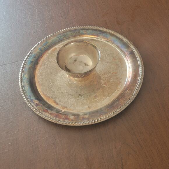 Vintage WM Rogers Silverplate 15"   Chip & Dip Vegetable Platter tray - Picture 14 of 15